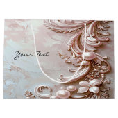 Pink Ornate Pearl and Floral Gift Bag ラージペーパーバッグ (裏面)