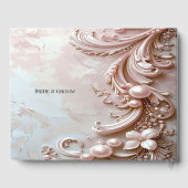Pink Ornate Pearl and Floral Guest Book ゲストブック (裏面)
