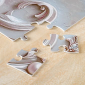 Pink Ornate Pearl and Floral Jigsaw Puzzle ジグソーパズル (側面)