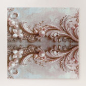 Pink Ornate Pearl and Floral Jigsaw Puzzle ジグソーパズル (横)