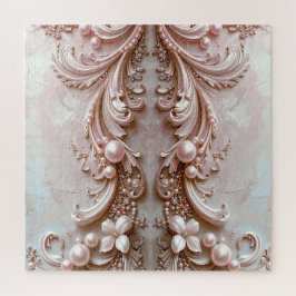 Pink Ornate Pearl and Floral Jigsaw Puzzle ジグソーパズル