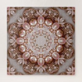 Pink Ornate Pearl and Floral Jigsaw Puzzle ジグソーパズル