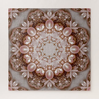 Pink Ornate Pearl and Floral Jigsaw Puzzle ジグソーパズル