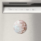 Pink Ornate Pearl and Floral Magnet マグネット (インサイチュ (食洗機))