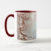 Pink Ornate Pearl and Floral Mug マグカップ (左)