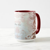 Pink Ornate Pearl and Floral Mug マグカップ (正面右)