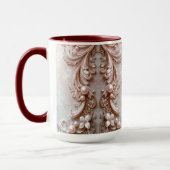 Pink Ornate Pearl and Floral Mug マグカップ (左)
