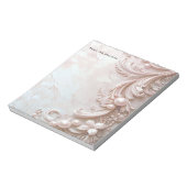 Pink Ornate Pearl and Floral Notepad ノートパッド (回転)