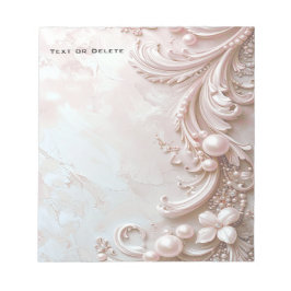 Pink Ornate Pearl and Floral Notepad ノートパッド