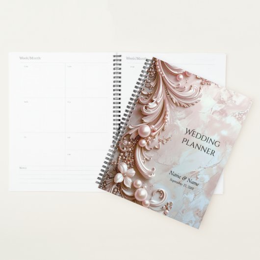 Pink Ornate Pearl and Floral Planner プランナー手帳 (ディスプレー)