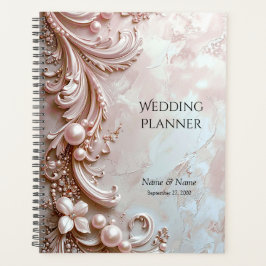 Pink Ornate Pearl and Floral Planner プランナー手帳