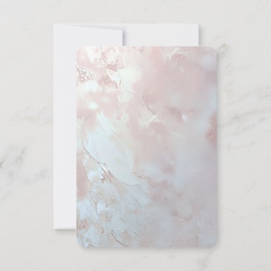 Pink Ornate Pearl and Floral RSVP Card (裏面)