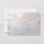 Pink Ornate Pearl and Floral RSVP Card (裏面)