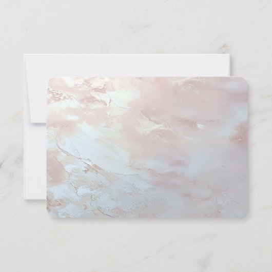 Pink Ornate Pearl and Floral RSVP Card (裏面)