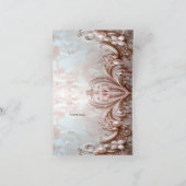 Pink Ornate Pearl and Floral Thank You Card サンキューカード (内部)