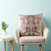 Pink Ornate Pearl and Floral Throw Pillow クッション (椅子)