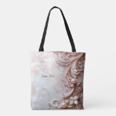 Pink Ornate Pearl and Floral Tote Bag トートバッグ (裏面)