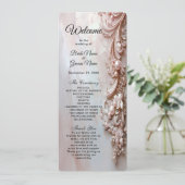 Pink Ornate Pearl and Floral Wedding Program プログラム (スタンド正面)