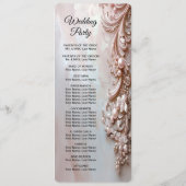Pink Ornate Pearl and Floral Wedding Program プログラム (裏面)