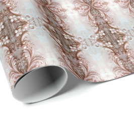Pink Ornate Pearl and Floral Wrapping Paper ラッピングペーパー