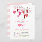 PINK OURリトルスウィートバレンタイン誕生日 招待状 (正面/裏面)