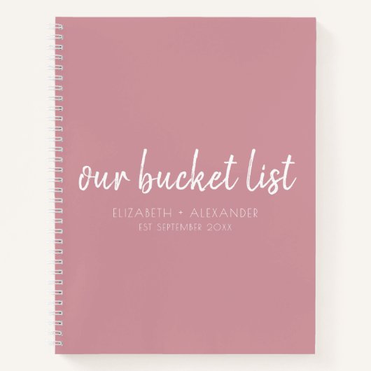 Pink Our Bucketのリストカップル ノートブック (正面)