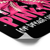Pink Out Breast Cancer Month Footll Coquette Bow M ポスター (角)