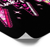 Pink Out Checkered Lightning Bolt Breast Cancer Aw ポスター (角)