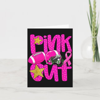 Pink out football pink ribbon breast cancer カード