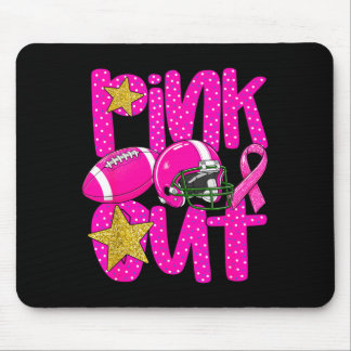 Pink out football pink ribbon breast cancer マウスパッド