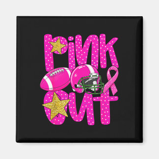 Pink out football pink ribbon breast cancer マグネット