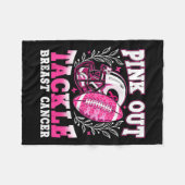 Pink Out Tackle Breast Cancer Awareness American F フリースブランケット (正面(横))
