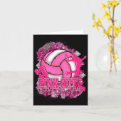 Pink Out Volleybyll Pink Ribbon Breast Cancer Awar カード (黄色い花)