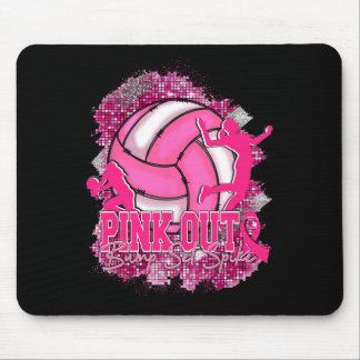 Pink Out Volleybyll Pink Ribbon Breast Cancer Awar マウスパッド