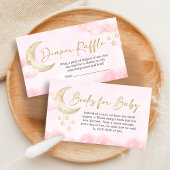 Pink Over the Moon Baby Shower Books for Baby エンクロージャーカード