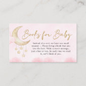 Pink Over the Moon Baby Shower Books for Baby エンクロージャーカード (正面)