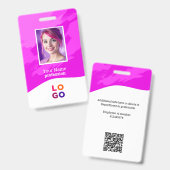 Pink Paint |  Doctor, Nurse, Health Aide Photo ID バッジ (表裏)