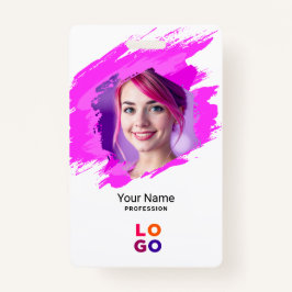 Pink Paint |  Doctor, Nurse, Health Aide Photo ID バッジ