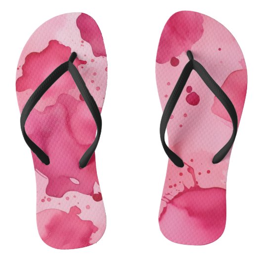Pink Paint Splash Flip Flops ビーチサンダル (ソール)
