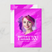Pink Paint |  Thank You Modern Photo Cards 招待状 (正面/裏面)