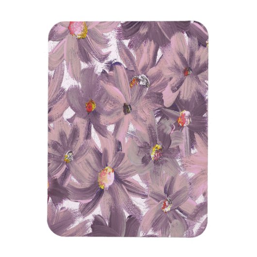 Pink Painted Flowers Any Color マグネット (縦)