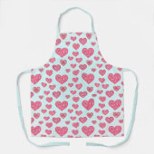 Pink paisley hearts valentine  エプロン (正面)