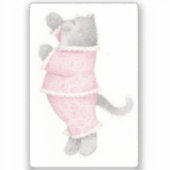 PINK PAJAMAS CAT 2"X2"ビニールシール シール (正面)