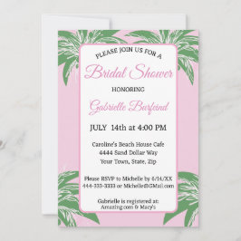 Pink Palm Bridal Shower Invitation | Tropical Palm 招待状
