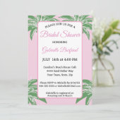 Pink Palm Bridal Shower Invitation | Tropical Palm 招待状 (スタンド正面)