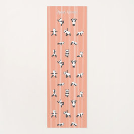 Pink Panda Yoga Mat Custom Name Same on Both Sides ヨガマット