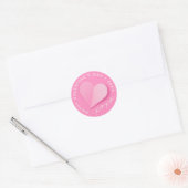 Pink Paper Heart XOXO Happy Valentine's Day Love ラウンドシール (封筒)