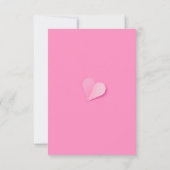 Pink Paper Hearts Photo Love Happy Valentine's Day ノートカード (裏面)