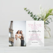 Pink Parisの結婚写真ありがとう サンキューカード (スタンド正面)