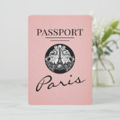 Pink Paris Passport日付の保存 セーブザデート (スタンド正面)